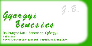 gyorgyi bencsics business card